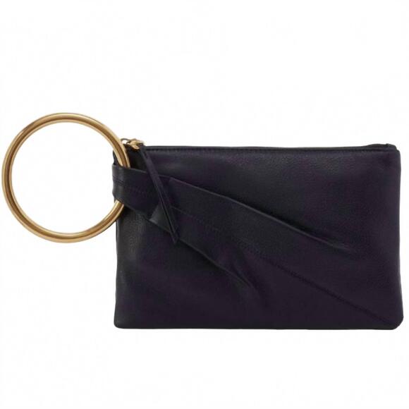 NEW HOBO sheila hard ring clutch in black